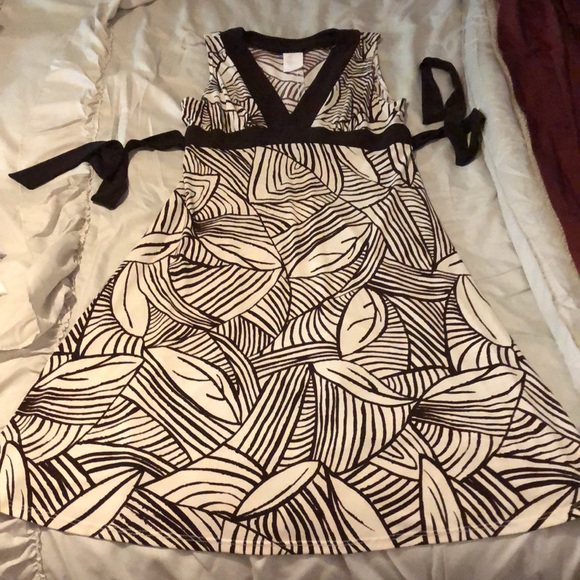 Brown and cream Dress with tie back - Picture 2 of 5